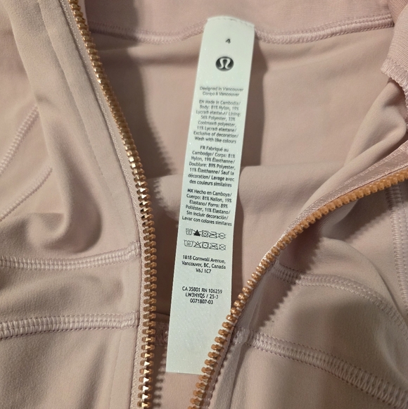 Nwt Lululemon Define Cropped Jacket Pink Haze / Rose Gold Pink Zip-Up Jacket 4 - Picture 9 of 9